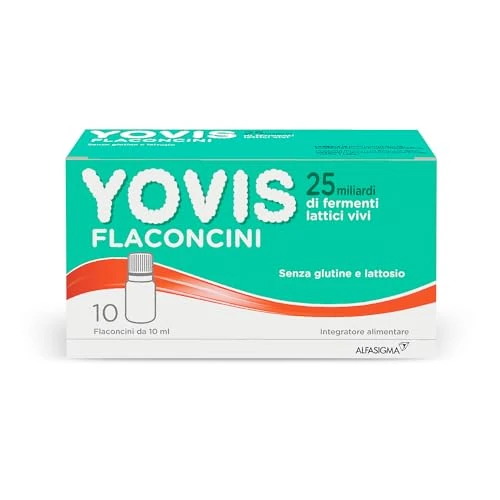 Offerta a tempo: YOVIS Flaconcini, Probiotici per il Benessere Intestinale, 25 Miliardi di Fermenti Lattici Vivi, Senza Glutine e Lattosio, 10 Flaconcini da 10ml - 47% da 18.50 € a 9.79 €