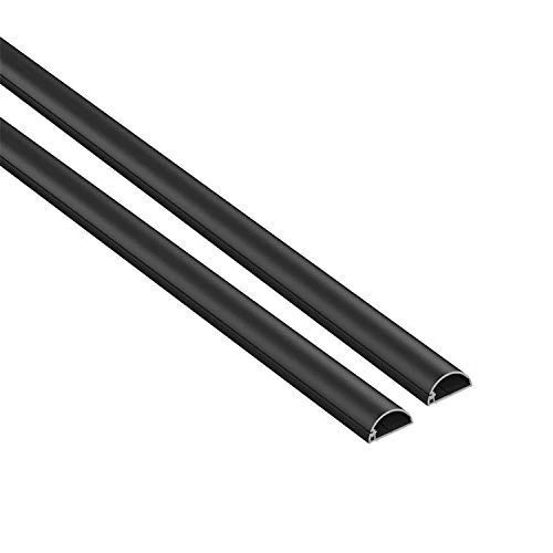 Limited-time offer: D-Line 20x10mm Cable Trunking 2m Pack, Half Round Profile, Self-Adhesive Wire Cover, Paintable Cable Management - 2x 20mm (W) x 10mm (H) x 1-meter Lengths - Black from 13.99 £ to 13.99 £ (save 0.00%)