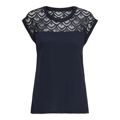 Limited-time offer: ONLY Women's ONLNICOLE Life S/S Mix TOP NOOS JRS Pullover Sweater, Night Sky, XXL from 14.99 £ to 12.44 £ (save 17.01%)