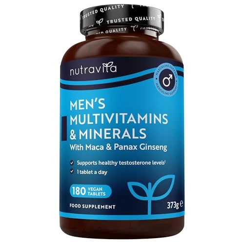 Oferta limitada: Nutravita Multivitaminas y Minerales Veganas Para Hombre - 25 Vitaminas y Minerales Esenciales que Incluyen Todas las Vitaminas C, Biotin, Raíz de Maca y Panax Ginseng - 180 tabletas de 21.99 EUR a 21.99 EUR (ahorro 0%)