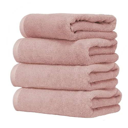 Tijdelijke aanbieding: Ruggeri - Set van 4 gastendoekjes 40 x 50 cm - 100% puur katoen, extra zacht - Collectie Let's Color! (Roze) van 19.00 EUR naar 11.59 EUR (korting 39%)