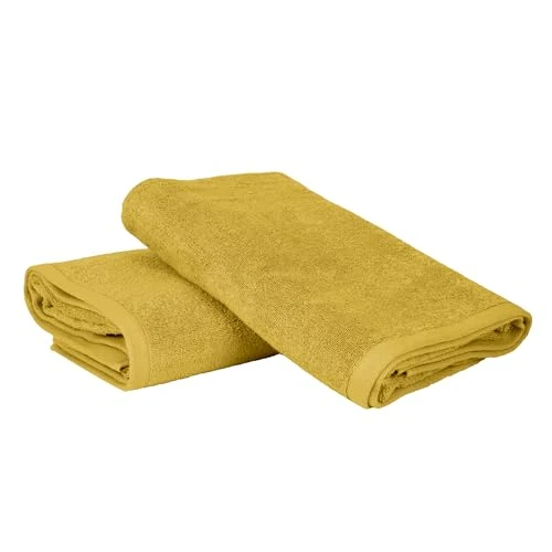 Limited offer: Ruggeri - Set of 2 Bath and Shower Towels 70 x 140 cm - 100% Pure Cotton Extra Soft - Towels Collection - Let's Color! (Yellow) from 15.00 EUR to 15.00 EUR (save 0%)