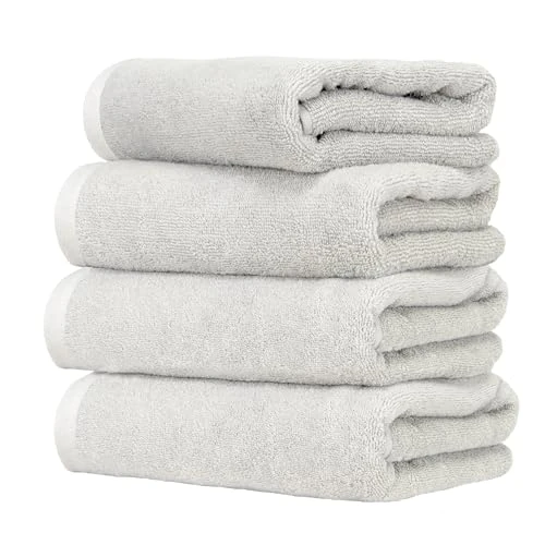 Ruggeri - Set van 4 gastendoekjes 40 x 50 cm - 100% puur katoen, extra zacht - Collectie Let's Color! (wit)