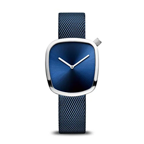 Oferta limitada: BERING 18034-307 Reloj de cuarzo para mujer con caja de acero inoxidable plateado de 34 mm y esfera azul, correa milanesa, cristal de zafiro y resistencia al agua de 3 ATM de 79.60 EUR a 79.60 EUR (ahorro 0%)