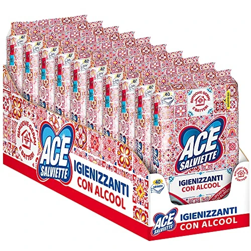 ACE Citrus Scent Surface Cleaning Wipes, 400 Count, Carton of 10 Packs x 40 Wipes