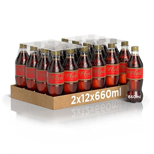 Coca-Cola Senza Caffeina – 2x12 Bottiglie da 660 ml, Tutto il Gusto di Coca-Cola Senza Caffeina, in bottiglia PET 100% Riciclabile, Bevanda Analcolica