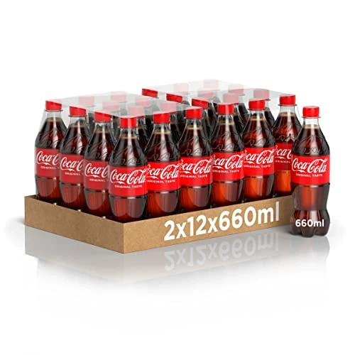 Coca-Cola Original Taste - 24 Flaschen à 660 ml Der ganze Originalgeschmack von Coca-Cola in PET-Flasche, 100 % recycelbar, analkoholisches Getränk