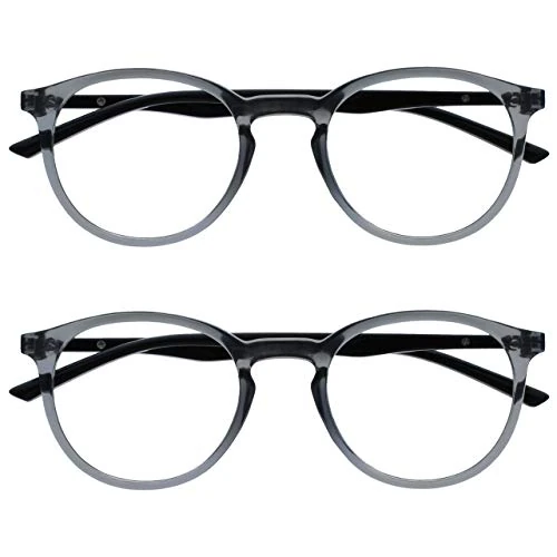 Limited-time offer: OPULIZE MET Blue Light Blocking Reading Glasses for Women Men, Slim Round Frame with Scratch Resistant and Spring Hinges, Computer Glasses with Anti-Reflective, Grey +3.5 (Pack of 2) from 15.21 £ to 15.21 £ (save 0.00%)
