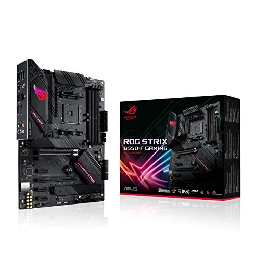 ASUS ROG Strix B550-F Gaming, Scheda Madre Gaming ATX, AMD B550, Socket AM4, DDR4, PCI 4.0, LAN Intel 2.5Gb, 2xM.2,ASUS Optimem II, USB 3.2 Gen 2, Aura Sync RGB, Nero