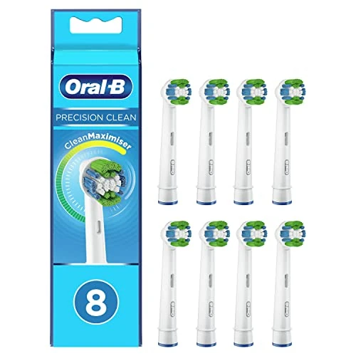 Oral-B Precision Clean Cabezales de Recambio, Pack de 8 Recambios Originales con Tecnología CleanMaximiser para Cepillos de Dientes Eléctricos