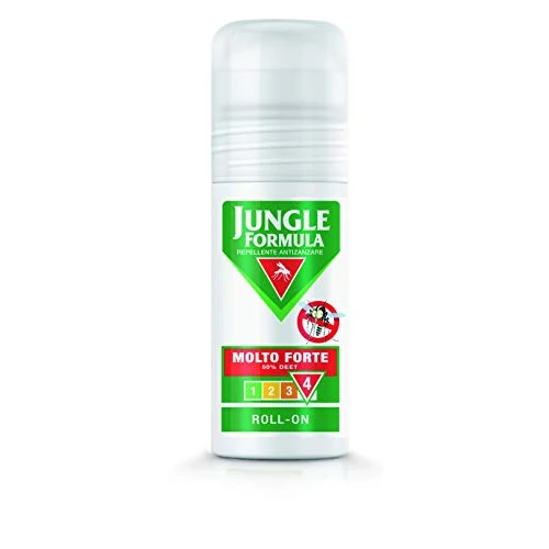 JUNGLE FORMULA Molto Forte Pratico Roll-On Repellente Antizanzare, Efficace fino a 12 Ore, 50 ml