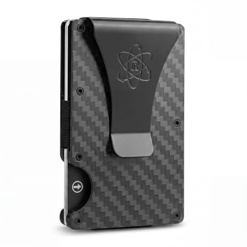 Limited-time offer: ROSSM Slim Minimalist Front Pocket RFID Blocking Carbon Fiber Metal Wallets for Men with Money Clip and Cash Strap from 32.78 £ to 32.78 £ (save 0.00%)
