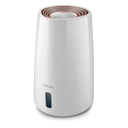 Offerta a tempo: Philips Umidificatore Ambiente 3000, 300 ml/h, 45m², 33 dB* | Serbatoio acqua da 2L, 3 velocità, modalità Sleep, silenzioso, 33db, ideale per la casa, Bianco (HU3916/10) - 38% da 159.99 € a 99.99 €