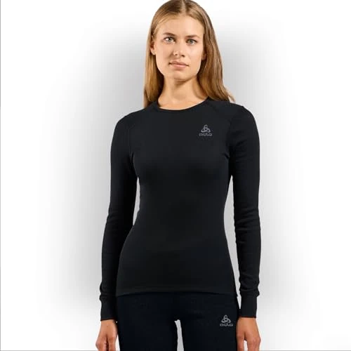 Offerta a tempo: Odlo Active Warm Maglia Termica a Maniche Lunghe Girocollo da Donna | Base layer caldo girocollo, traspirante e antiodore per sci - 51% da 59.95 € a 29.10 €