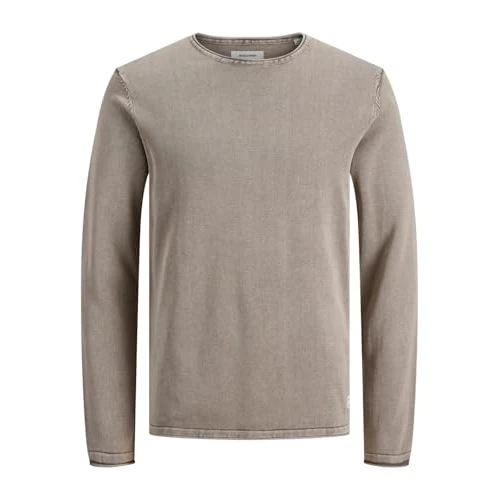 Offerta a tempo: Jack & Jones Maglione da Uomo con Scollo Rotondo, Tinta Unita, con Scollo Rotondo, Crockery, S - 37% da 34.99 € a 21.95 €