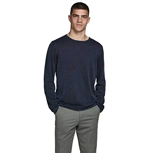 Oferta limitada: Jack & Jones Jjeleo Knit Crew Neck Noos, Suéter Hombre, Azul Marino, S de 34.99 EUR a 22.43 EUR (ahorro 36%)