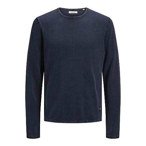 Jack & Jones Homme Jjeleo Knit Crew Neck Noos Tricot À Col Rond, Navy Blazer, M EU
