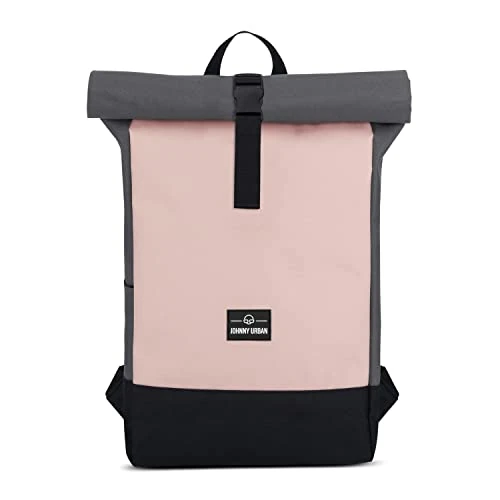 Johnny Urban Zaino Arrotolabile Donna Rosa - Ryan - Zainetto Rolltop da Viaggio, Scuola, Uni - Scomparto PC 16 Pollici Portatile - Idrorepellente