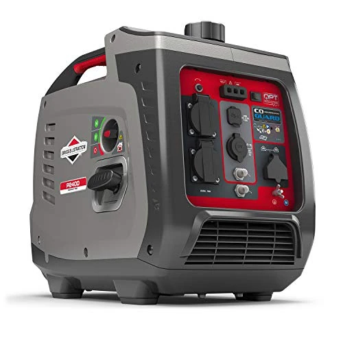 Zeitlich begrenztes Angebot: Briggs & Stratton 030800 Benzin Inverter Stromerzeuger Generator der PowerSmart Serie P2400 mit 2400 Watt/1800 Watt sauberem Strom, ultraleise und leichtgewichtigise, W, 230 V, Grau / Rot von 699.00 € auf 499.00 € (29% Rabatt)