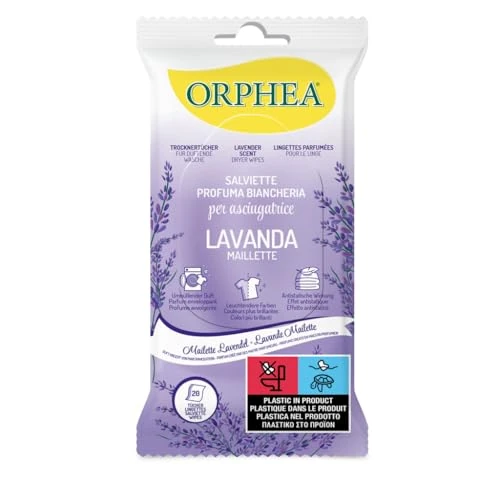 Orphea, Salviette per Asciugatrice Profumo a Lungo il Bucato, al Profumo di Lavanda Maillette, 20 salviette