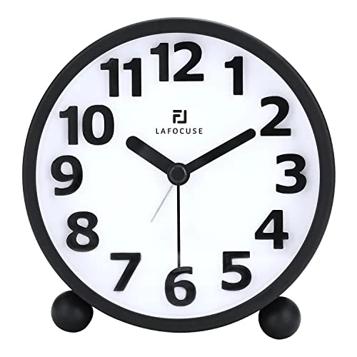Oferta limitada: Lafocuse Reloj Despertador Analógico Silencioso con Función Snooze, luz Nocturna, Metal Negro Numeros Grandes 3D, Reloj Mesita de Noche Moderno para Mesilla Dormitorio 10.5cm de 14.99 € a 14.99 € (ahorro 0.00%)