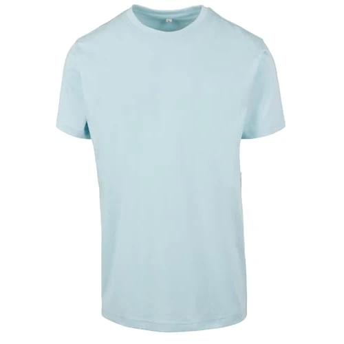 Build Your Brand Herren T-Shirt Round Neck, Männer Basic T-Shirt mit Rundhalsausschnit, Regular Fit, Baumwolle, Ocean blue, S