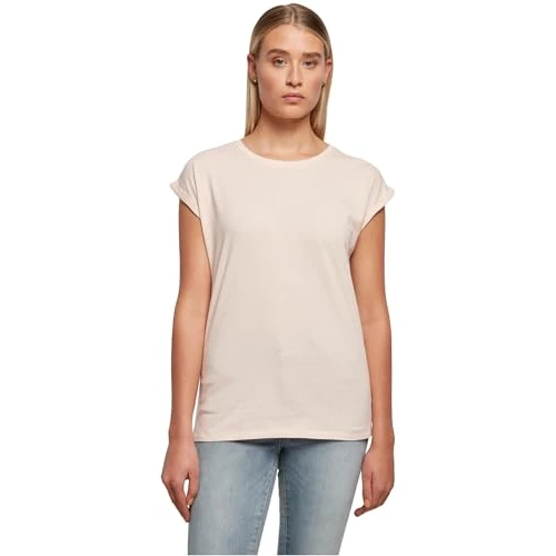 Build Your Brand By021-ladies Extended Shoulder Tee, Maglietta Donna, Rosa (Pink), XL
