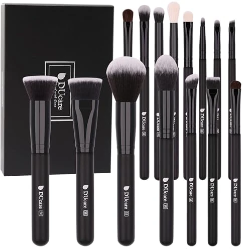 DUcare Pinceaux Maquillage Professionnel 15 pièces Cosmétique Pinceaux Kit pour liquide Poudre crème Fusion de fond de teint Concealer Eye visage Synthétique Pinceaux de maquillage