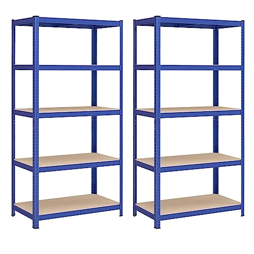 Zeitlich begrenztes Angebot: SONGMICS Schwerlastregal, 2er Set, Kellerregal, Lagerregal, 50 x 100 x 200 cm, Regal mit Stahlgestell, jeweils bis 600 kg belastbar, 5 verstellbare Ablagen, blau GLR050Q02 von 85.99 € auf 79.99 € (7% Rabatt)