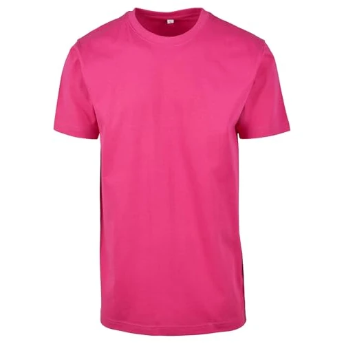 Build Your Brand T- Shirt Round Neck Homme, Rose (Hibiskus Pink), XS