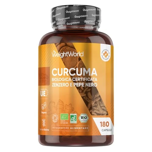 Cúrcuma con Jengibre y Pimienta Negra Orgánica 1520mg, 180 Cápsulas - Fuente Natural de Curcumina y Piperina para 3 Meses de Suministro, Vegano, Sin OGM ni Gluten, Con Certificación Orgánica
