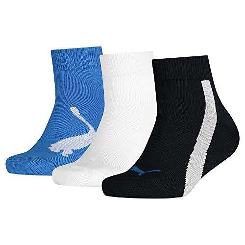 PUMA Unisex Kinder Bwt Quarter Socken, Navy / White Strong Blue, 35-38 EU