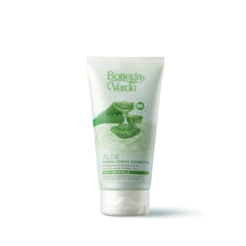 Offerta a tempo: Bottega Verde - Crema Corpo Sorbetto, Aloe, 150 ml, Idratante e Rinfrescante, con 30% Succo di Aloe Bio, per Tutti i Tipi di Pelle - 45% da 18.00 € a 9.99 €