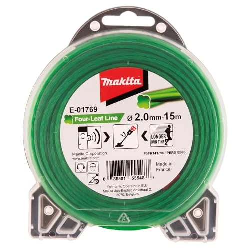 Oferta limitada: Makita E-01769 Desbrozadora Hoja trébol Alambre Verde Cortadora Hilo 2,0mm 15m de 7.75 € a 2.87 € (ahorro 63%)