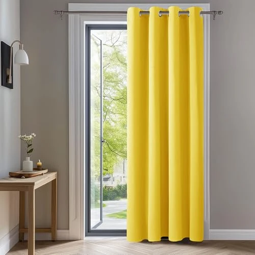 Offre limitée : Deconovo Rideaux Occultants Isolant Thermique Anti Froid, 132X229 CM (Largeur X Hauteur), Rideaux pour Salon et Chambre, Design Moderne à Oeillets, Jaune Moutarde, 1Pièces de 21.89 € à 20.80 € (5% de remise)