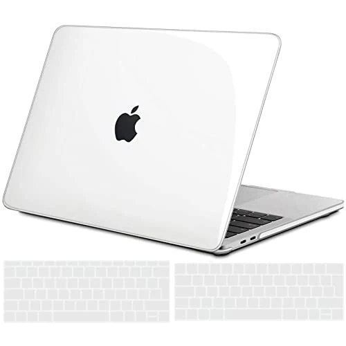 Limited offer: TECOOL Case compatible with MacBook Pro 13 inch 2016-2022 (M2 M1 A2338/A2289/A2251/A2159/A1989/A1706/A1708), Plastic Snap On Hard Shell Cover & UK EU Keyboard Protector, Crystal Clear (Glossy) from 10.99 EUR to 9.34 EUR (save 15%)