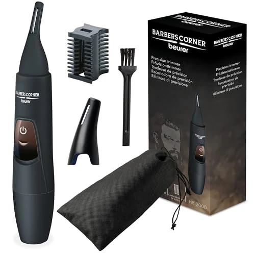 Limited-time offer: Beurer HR2000 Barbers Corner Precision Trimmer | Shape and trim your eyebrows, nose and ear hair | Perfectly angled design | Includes comb attachment with 2 trim lengths (3mm and 6mm), 58000 from 25.00 GBP to 23.94 GBP (save 4%)