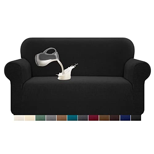 Offerta a tempo: Granbest Copridivano elasticizzato, impermeabile, 1 pezzo, in spandex, jacquard, con gommapiuma antiscivolo (2 posti, nero) - 42% da 44.49 € a 25.64 €