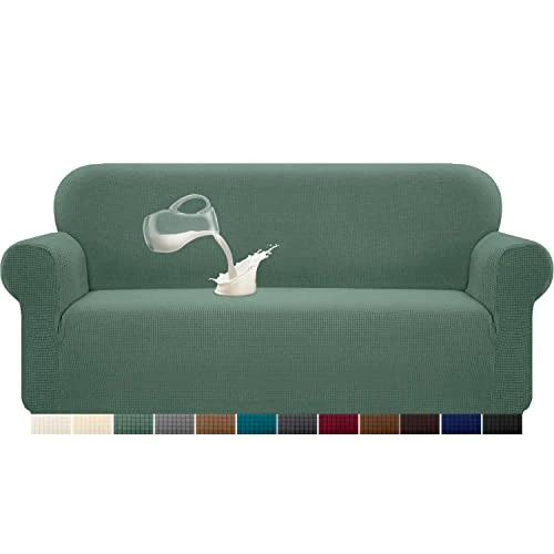 Limited offer: Granbest Stretch Waterproof Sofa Cover 1 Piece Sofa Cover Spandex Jacquard Elastic Couch Cover with Non-Slip Foam (3 Seater, Sage) from 37.94 EUR to 35.99 EUR (save 5%)