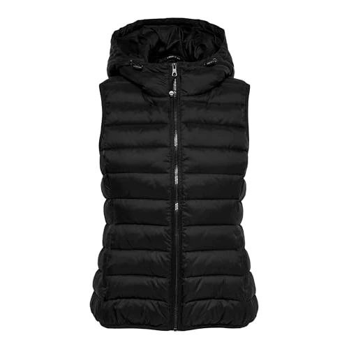 Offerta a tempo: Only Onlnewtahoe Hood Waistcoat Otw Noos, Gilet Donna, Nero, L - 40% da 44.99 € a 27.19 €