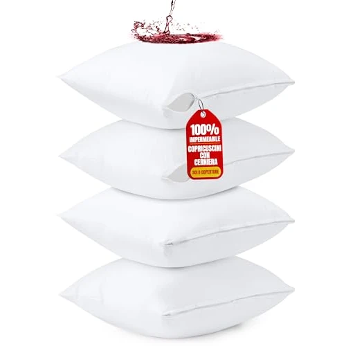 Offre limitee: Utopia Bedding Housse Coussin 60 x 60 cm - Lot De 4 - Imperméables avec Fermeture Eclair - Housse de Coussin Anti Punaises De Lit de 14.49 EUR a 14.49 EUR (economie 0%)