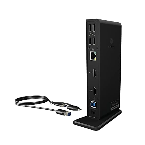 ICY BOX USB-C Docking Station (11-in-1) für 2 Monitore (2x HDMI), 6x USB 3.0 HUB, DisplayLink, Gigabit Ethernet, Audio, IB-DK2251AC für Windows, M1/M2 MacBook Air / Pro