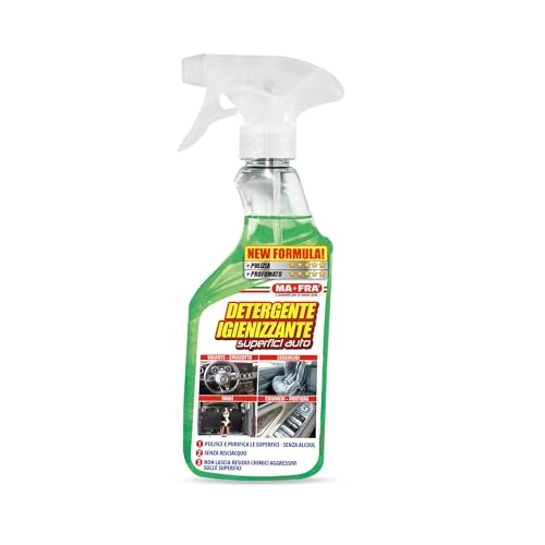Oferta limitada: Ma-Fra, Limpiador de superficies de coche, removedor rápido de manchas interiores sin alcohol, ideal para la higiene de todas las superficies sin aclarar, sin dejar pintura, formato 500 ml de 15.74 € a 15.74 € (ahorro 0.00%)