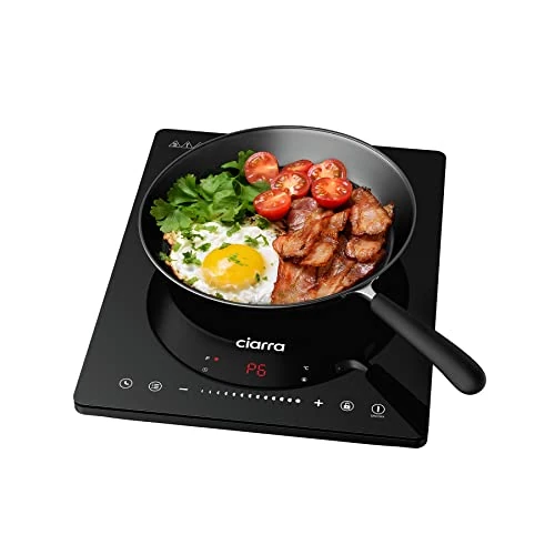 Limited-time offer: CIARRA CBTIH1 Portable Induction Hob 2000W Single Cooking Zone with Touch Control Ceramic Glass Panel 8 Power Levels 3 Hours Timer Child Lock from 39.99 GBP to 39.99 GBP (save 0%)