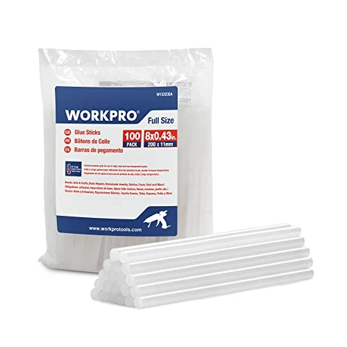 Offre limitée : WORKPRO Lot de 100 Bâtons de Colle Chaude 200 x 11mm, Bâtonnets de Colle Transparents Universels pour Pistolet à Colle Chaude, Idéal pour Bricolage, Artisanat, Loisir de 24.99 € à 11.99 € (52% de remise)