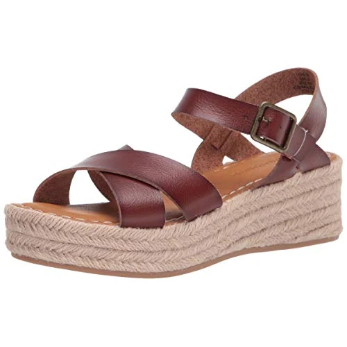 Oferta limitada: Amazon Essentials Sandalia Tipo Alpargata con Plataforma Plana Mujer, Marrón, 44.5 EU de 15.54 € a 9.32 € (ahorro 40%)