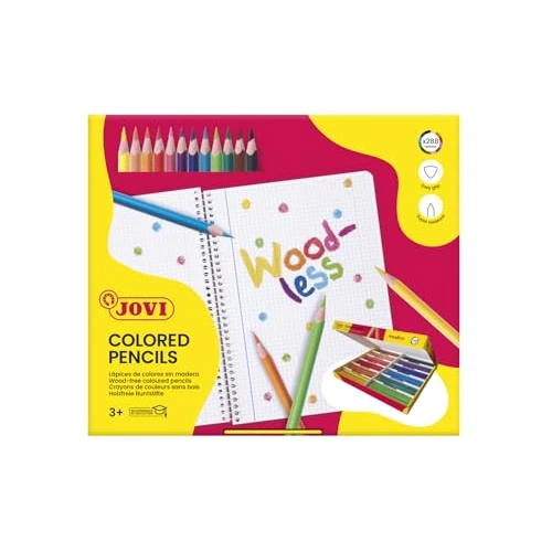 期間限定オファー: Jovi - Crayons de couleur sans bois, Étui de 288 crayons sans bois triangulaires, Couleurs vives et intenses, Idéal pour dessiner et colorier, Pointe résistante, Sans gluten (734/288) 通常価格 26.14 JPY セール価格 26.14 JPY (割引 0%)