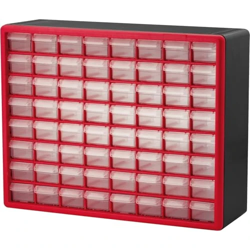 Akro-Mils Plastic Storage Cabinet with 64 Drawers for Garage Organization, Bead Organizer, Building Brick Storage, Teacher Tool Box