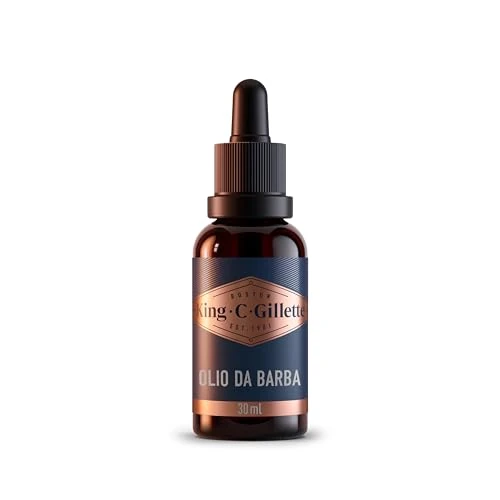 King C. Gillette Aceite Para Barba Para Hombre, Barba Suave Y Fragante, Con El Característico Aroma De King C. Gillette Con Notas De Sándalo, Cedro, Bergamota, Semillas De Cardamomo Y Mandarina, 30 ml