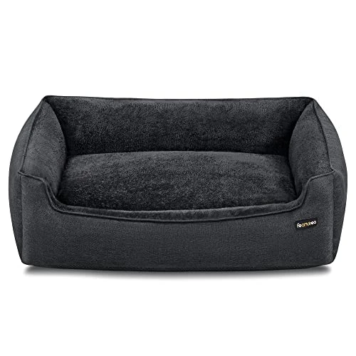Limited-time offer: Feandrea Dog Bed, Linen-Look Pet Bed, Dog Sofa Bed with Raised Edges, Non-Slip Bottom, Removable Washable Cover, XL, for Large Dogs, 110 x 75 x 27 cm, Dark Grey PGW012G01 from 34.99 GBP to 27.99 GBP (save 20%)